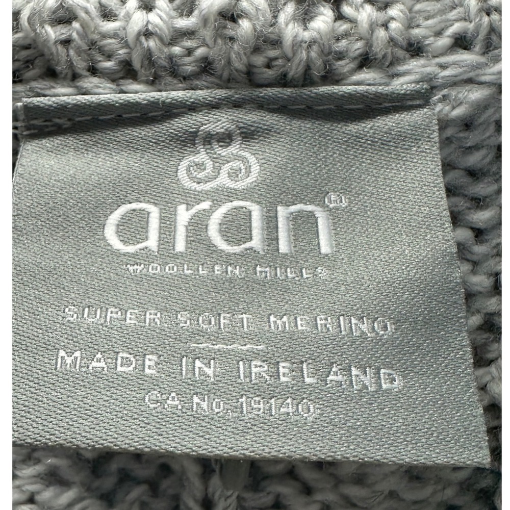 Aran Woollen Mills Super Soft Merino‎ Wool Cardigan Gray B940 XS Made in Ireland - Picture 4 of 8